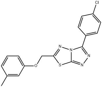 [3-(4-chlorophenyl)[1,2,4]triazolo[3,4-b][1,3,4]thiadiazol-6-yl]methyl 3-methylphenyl ether Struktur