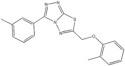 6-[(2-methylphenoxy)methyl]-3-(3-methylphenyl)[1,2,4]triazolo[3,4-b][1,3,4]thiadiazole Struktur