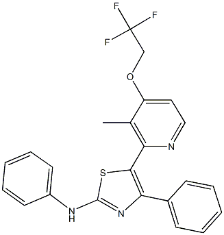 N-{5-[3-methyl-4-(2,2,2-trifluoroethoxy)-2-pyridinyl]-4-phenyl-1,3-thiazol-2-yl}-N-phenylamine Struktur