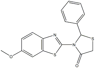 3-(6-methoxy-1,3-benzothiazol-2-yl)-2-phenyl-1,3-thiazolidin-4-one Struktur