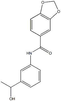 N-[3-(1-hydroxyethyl)phenyl]-1,3-benzodioxole-5-carboxamide Struktur