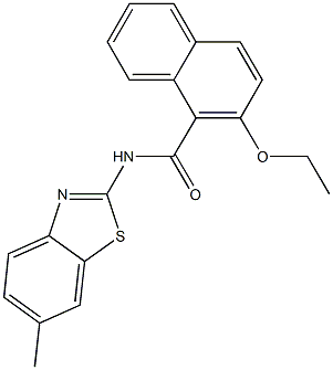 2-ethoxy-N-(6-methyl-1,3-benzothiazol-2-yl)-1-naphthamide Struktur