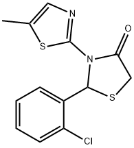 2-(2-chlorophenyl)-3-(5-methyl-1,3-thiazol-2-yl)-1,3-thiazolidin-4-one Struktur