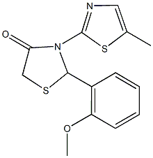 2-(2-methoxyphenyl)-3-(5-methyl-1,3-thiazol-2-yl)-1,3-thiazolidin-4-one Struktur