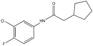 N-(3-chloro-4-fluorophenyl)-2-cyclopentylacetamide Struktur