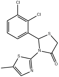 2-(2,3-dichlorophenyl)-3-(5-methyl-1,3-thiazol-2-yl)-1,3-thiazolidin-4-one Struktur