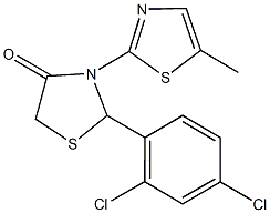 2-(2,4-dichlorophenyl)-3-(5-methyl-1,3-thiazol-2-yl)-1,3-thiazolidin-4-one Struktur