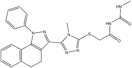 N-methyl-N'-({[4-methyl-5-(1-phenyl-4,5-dihydro-1H-benzo[g]indazol-3-yl)-4H-1,2,4-triazol-3-yl]sulfanyl}acetyl)urea Struktur