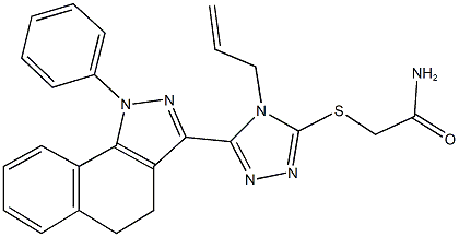 2-{[4-allyl-5-(1-phenyl-4,5-dihydro-1H-benzo[g]indazol-3-yl)-4H-1,2,4-triazol-3-yl]sulfanyl}acetamide Struktur