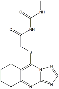 N-methyl-N'-[(5,6,7,8-tetrahydro[1,2,4]triazolo[5,1-b]quinazolin-9-ylsulfanyl)acetyl]urea Struktur