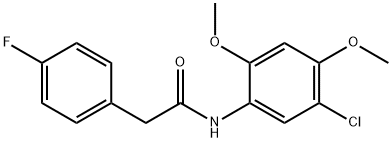 N-(5-chloro-2,4-dimethoxyphenyl)-2-(4-fluorophenyl)acetamide Struktur