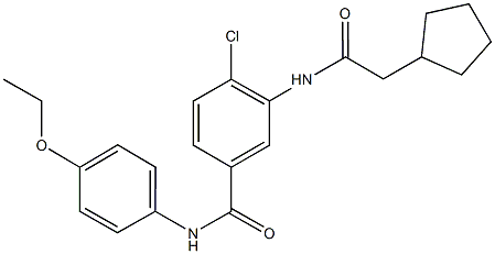 4-chloro-3-[(cyclopentylacetyl)amino]-N-(4-ethoxyphenyl)benzamide Struktur