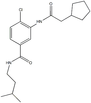 4-chloro-3-[(cyclopentylacetyl)amino]-N-isopentylbenzamide Struktur