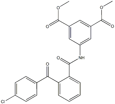 dimethyl 5-{[2-(4-chlorobenzoyl)benzoyl]amino}isophthalate Struktur