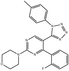 4-{4-(2-fluorophenyl)-5-[1-(4-methylphenyl)-1H-tetraazol-5-yl]-2-pyrimidinyl}morpholine Struktur