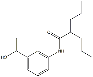 N-[3-(1-hydroxyethyl)phenyl]-2-propylpentanamide Struktur