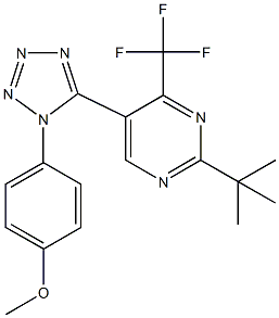 4-{5-[2-tert-butyl-4-(trifluoromethyl)-5-pyrimidinyl]-1H-tetraazol-1-yl}phenyl methyl ether Struktur