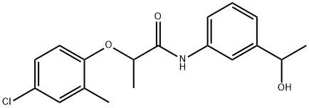 2-(4-chloro-2-methylphenoxy)-N-[3-(1-hydroxyethyl)phenyl]propanamide Struktur