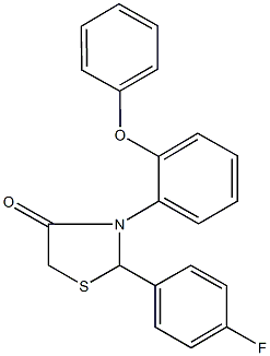 2-(4-fluorophenyl)-3-(2-phenoxyphenyl)-1,3-thiazolidin-4-one Struktur