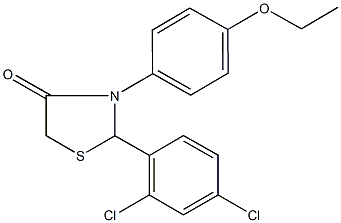 2-(2,4-dichlorophenyl)-3-(4-ethoxyphenyl)-1,3-thiazolidin-4-one Struktur