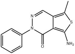 7-amino-5-methyl-2-phenylthieno[3,4-d]pyridazin-1(2H)-one Struktur