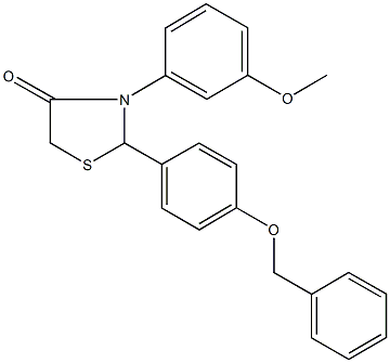 2-[4-(benzyloxy)phenyl]-3-(3-methoxyphenyl)-1,3-thiazolidin-4-one Struktur