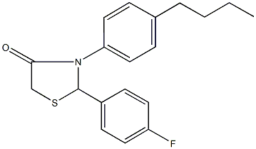 3-(4-butylphenyl)-2-(4-fluorophenyl)-1,3-thiazolidin-4-one Struktur