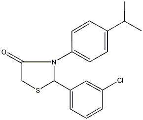 2-(3-chlorophenyl)-3-(4-isopropylphenyl)-1,3-thiazolidin-4-one Struktur