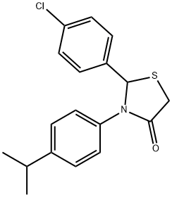 2-(4-chlorophenyl)-3-(4-isopropylphenyl)-1,3-thiazolidin-4-one Struktur