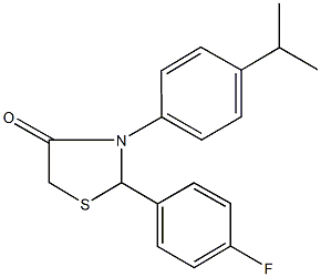 2-(4-fluorophenyl)-3-(4-isopropylphenyl)-1,3-thiazolidin-4-one Struktur