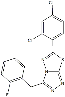 6-(2,4-dichlorophenyl)-3-(2-fluorobenzyl)[1,2,4]triazolo[3,4-b][1,3,4]thiadiazole Struktur