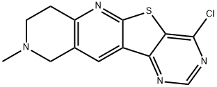 4-chloro-9-methyl-7,8,9,10-tetrahydropyrimido[4',5':4,5]thieno[2,3-b][1,6]naphthyridine Struktur