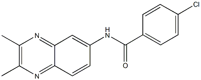 4-chloro-N-(2,3-dimethyl-6-quinoxalinyl)benzamide Struktur