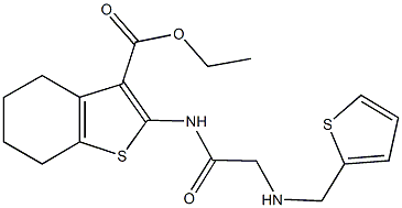 ethyl 2-({[(2-thienylmethyl)amino]acetyl}amino)-4,5,6,7-tetrahydro-1-benzothiophene-3-carboxylate Struktur