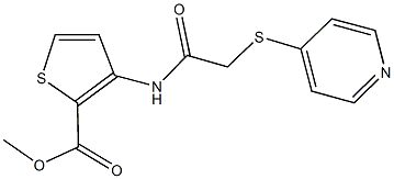 methyl 3-{[(4-pyridinylsulfanyl)acetyl]amino}-2-thiophenecarboxylate Struktur