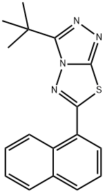 3-tert-butyl-6-(1-naphthyl)[1,2,4]triazolo[3,4-b][1,3,4]thiadiazole Struktur