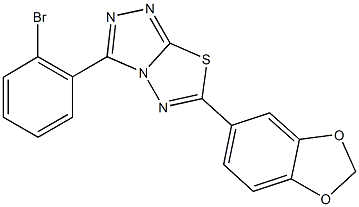 6-(1,3-benzodioxol-5-yl)-3-(2-bromophenyl)[1,2,4]triazolo[3,4-b][1,3,4]thiadiazole Struktur