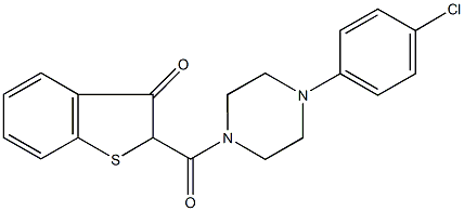 2-{[4-(4-chlorophenyl)piperazin-1-yl]carbonyl}-1-benzothiophen-3(2H)-one Struktur