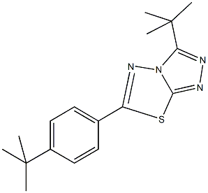 3-tert-butyl-6-(4-tert-butylphenyl)[1,2,4]triazolo[3,4-b][1,3,4]thiadiazole Struktur