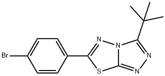 6-(4-bromophenyl)-3-tert-butyl[1,2,4]triazolo[3,4-b][1,3,4]thiadiazole Struktur