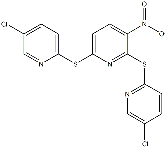 2,6-bis[(5-chloro-2-pyridinyl)sulfanyl]-3-nitropyridine Struktur