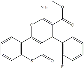 methyl 2-amino-4-(2-fluorophenyl)-5-oxo-4H,5H-thiochromeno[4,3-b]pyran-3-carboxylate Struktur