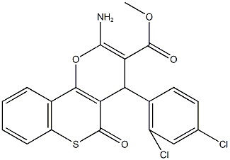 methyl 2-amino-4-(2,4-dichlorophenyl)-5-oxo-4H,5H-thiochromeno[4,3-b]pyran-3-carboxylate Struktur