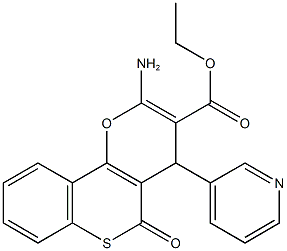 ethyl 2-amino-5-oxo-4-(3-pyridinyl)-4H,5H-thiochromeno[4,3-b]pyran-3-carboxylate Struktur