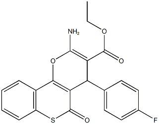 ethyl 2-amino-4-(4-fluorophenyl)-5-oxo-4H,5H-thiochromeno[4,3-b]pyran-3-carboxylate Struktur