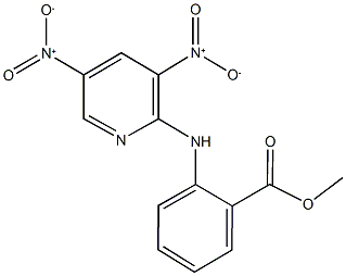 methyl 2-({3,5-bisnitro-2-pyridinyl}amino)benzoate Struktur