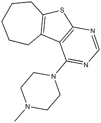 4-(4-methyl-1-piperazinyl)-6,7,8,9-tetrahydro-5H-cyclohepta[4,5]thieno[2,3-d]pyrimidine Struktur