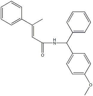 N-[(4-methoxyphenyl)(phenyl)methyl]-3-phenyl-2-butenamide Struktur