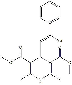 dimethyl 4-(2-chloro-2-phenylvinyl)-2,6-dimethyl-1,4-dihydro-3,5-pyridinedicarboxylate Struktur