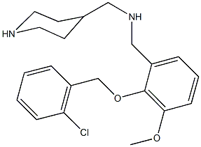 N-{2-[(2-chlorobenzyl)oxy]-3-methoxybenzyl}-N-(4-piperidinylmethyl)amine Struktur